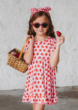 Strawberry Fields Twirl Dress, Pink