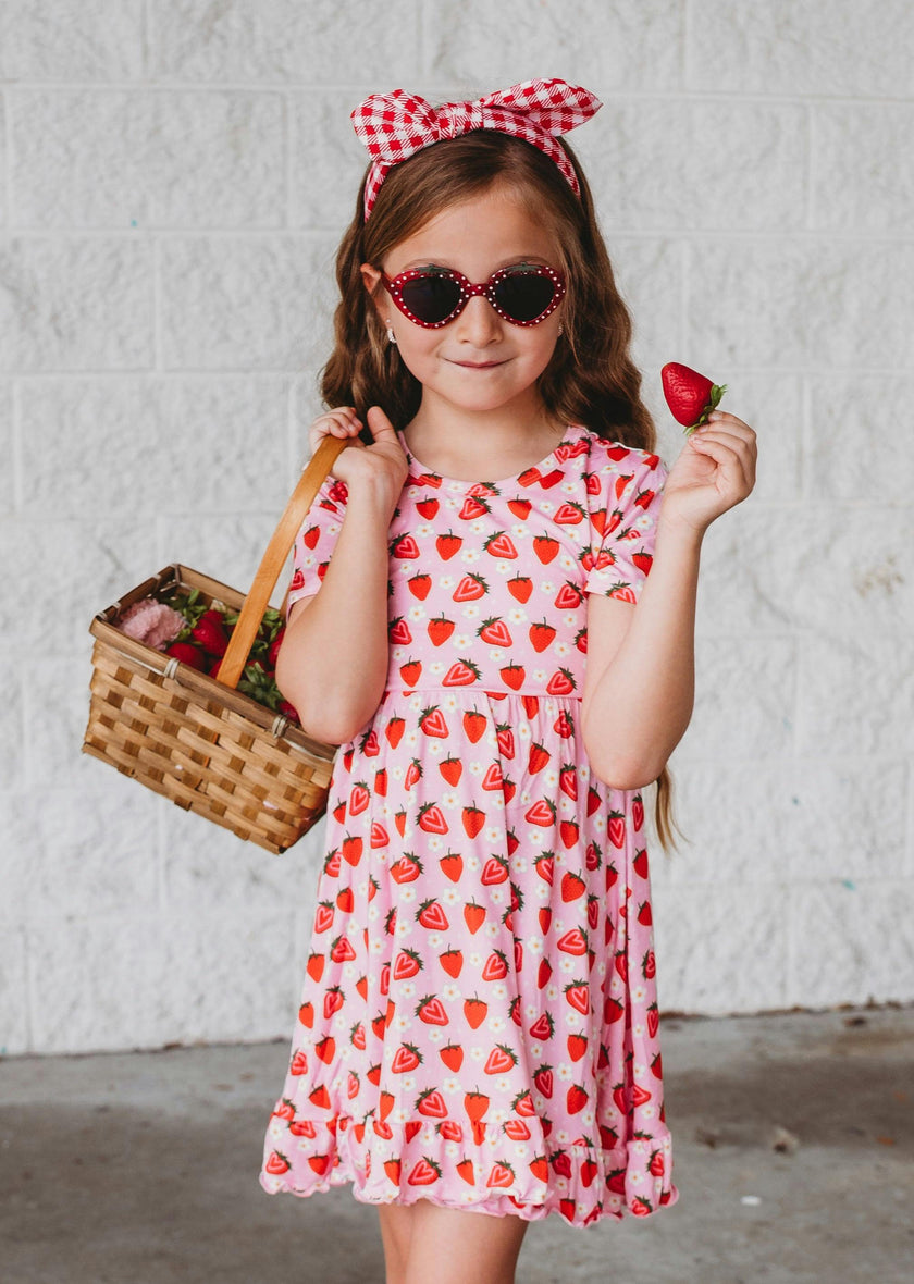 Strawberry Fields Twirl Dress, Pink