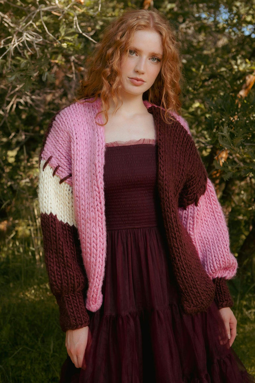 Marissa Sweater in Pink & Red