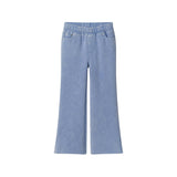 Girls (4-6X) Knit Denim Hoodie Set | Light Wash Blue