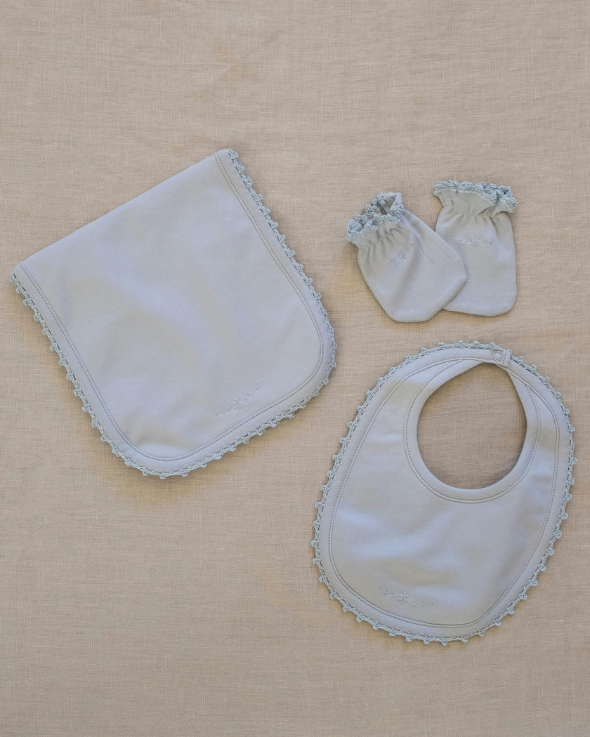 Bib/Mittens/Burp Cloth Set