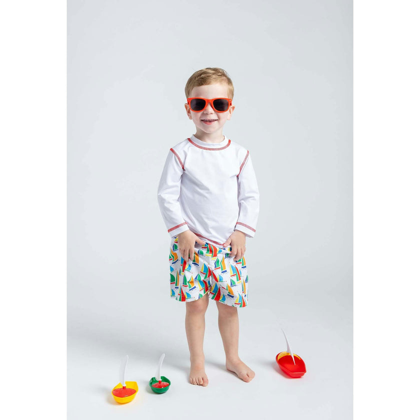 Sailboat Print Swim Trunk
