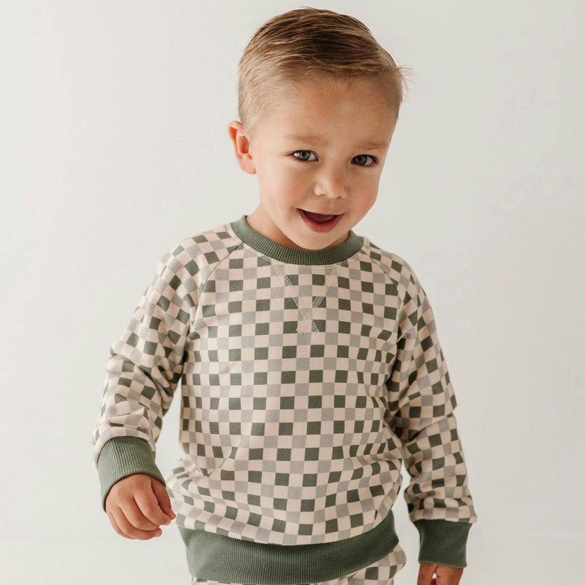 Fleece Sweatshirt Fern Checkered