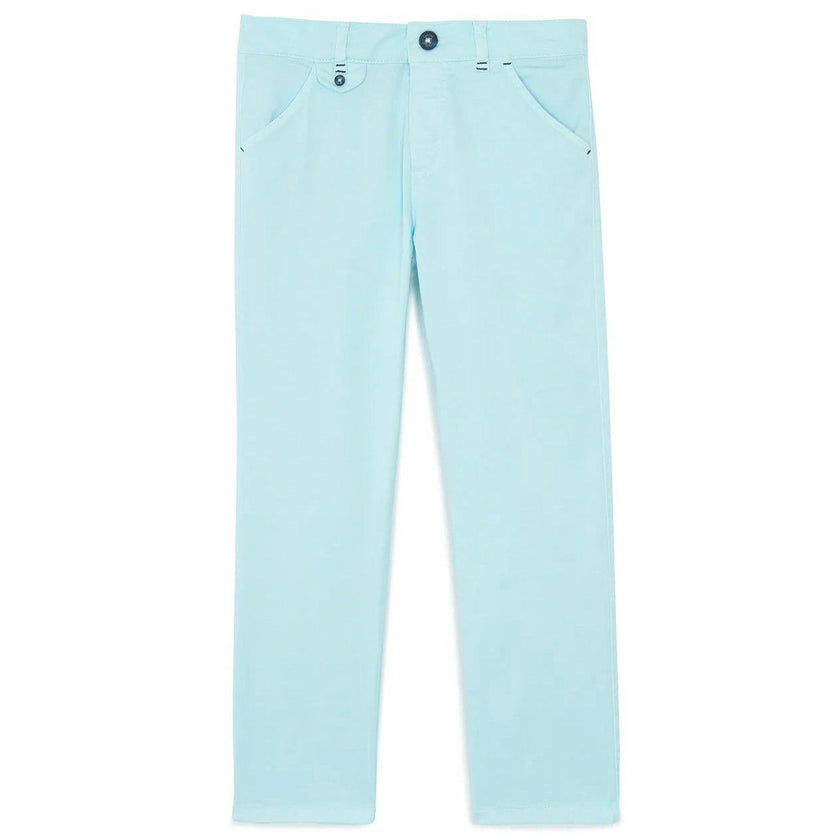 TARTINE ET CHOCOLAT Classic Stretch Cotton Trousers - Aqua