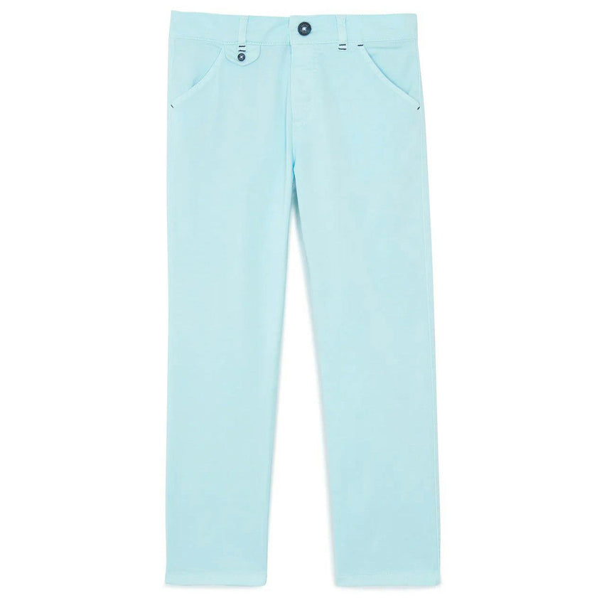 TARTINE ET CHOCOLAT Classic Stretch Cotton Trousers - Aqua