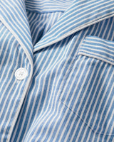 Women's Twill Pajama Set in French Blue Heritage Stripe