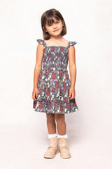 Mini Blossom Dress in Navy Meadow