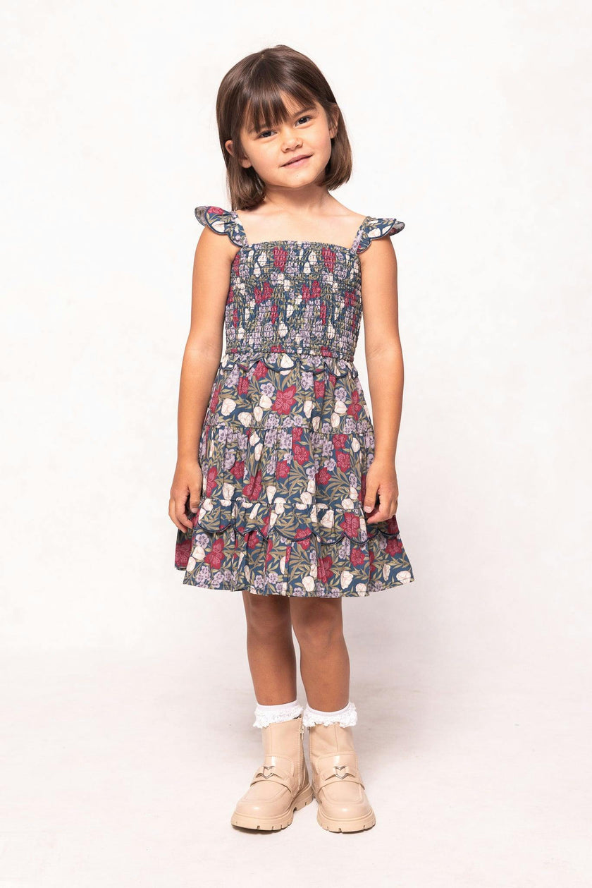Mini Blossom Dress in Navy Meadow