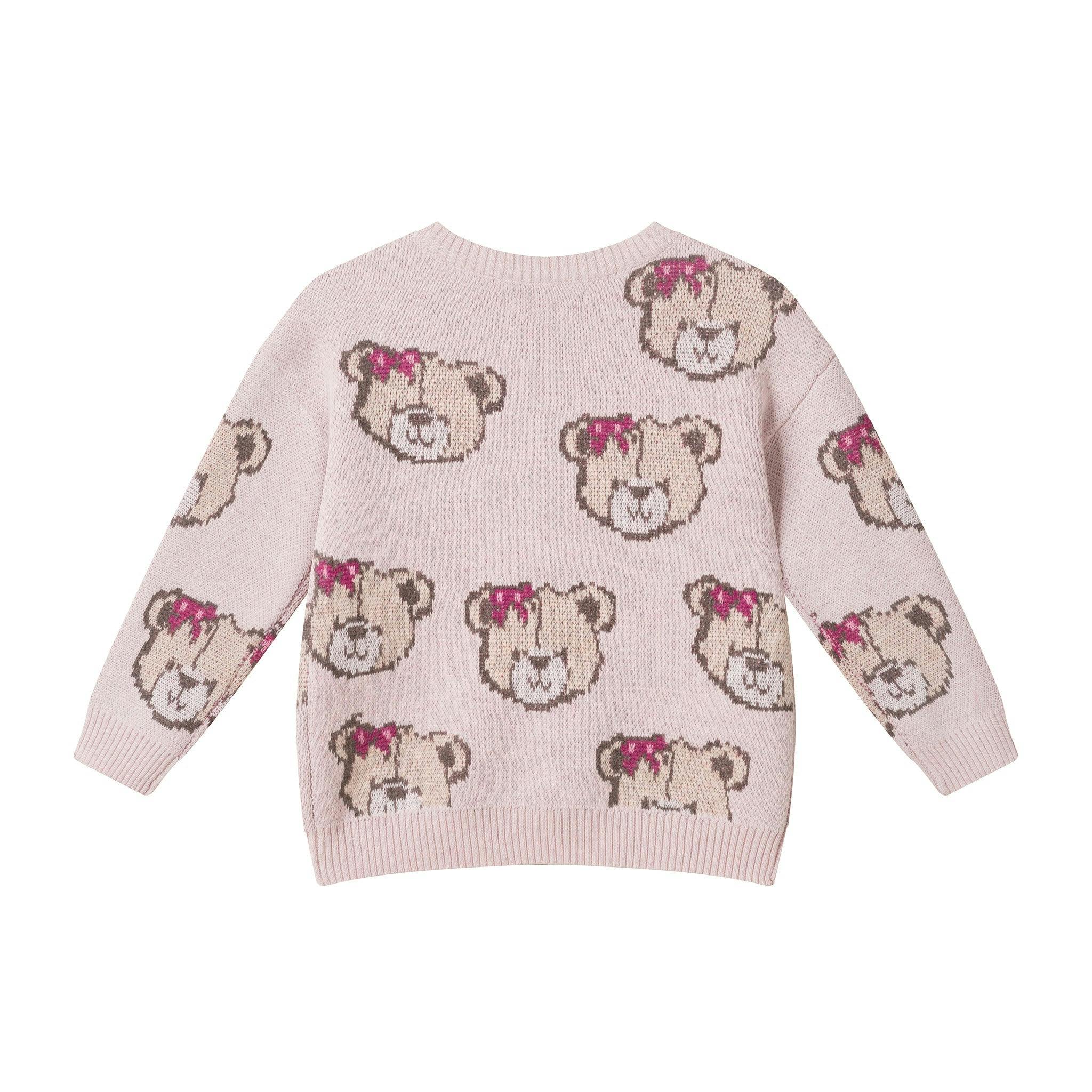Infant (9-24M) Girls 3-Piece Sweater Set | Bears & Bows - Pink
