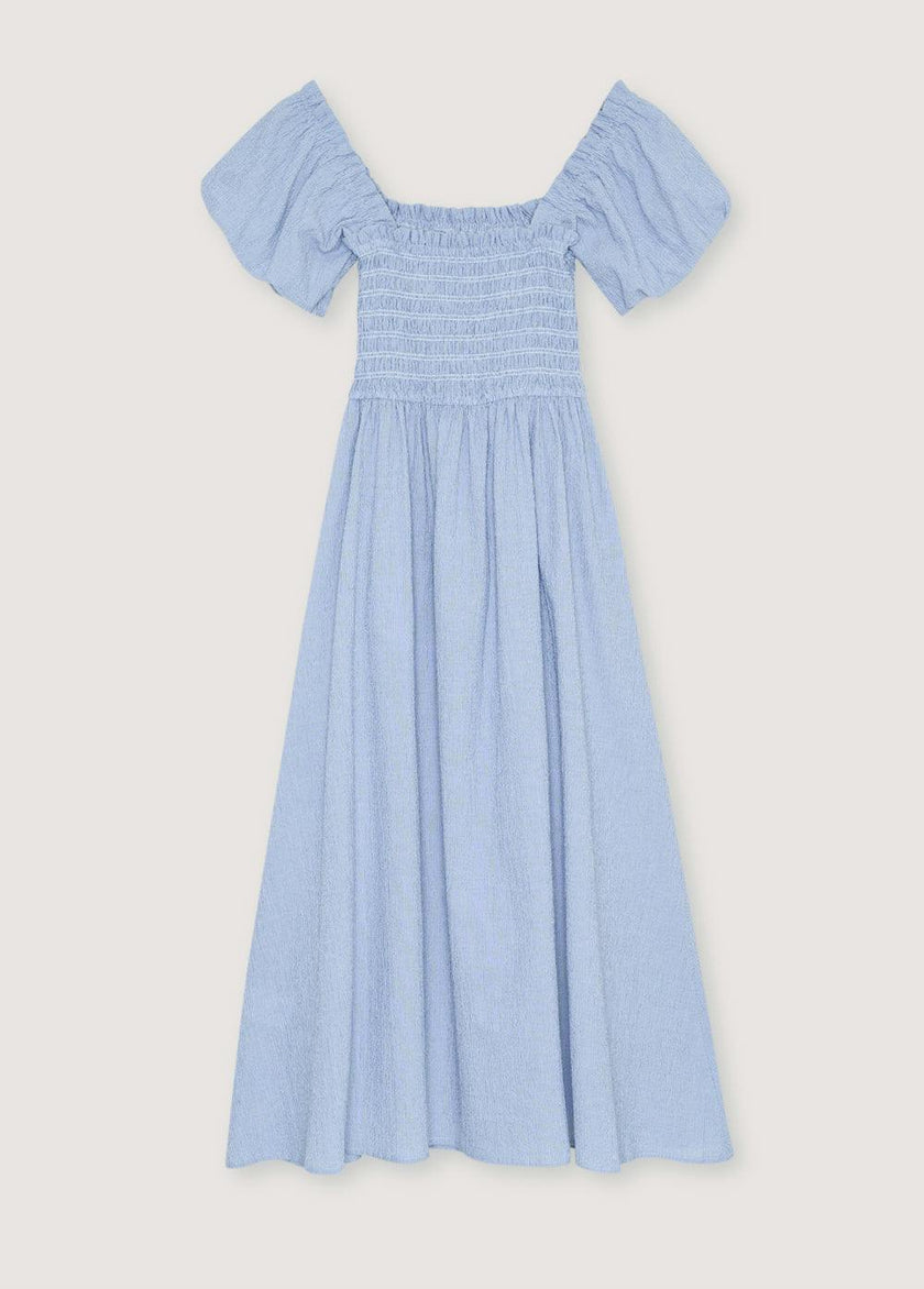 Cloe Woman Dress Summer Midnight Pinstripes