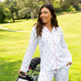 Women's Golf Long PJ Set - Organic Cotton Poplin