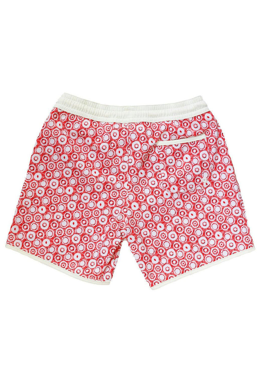 Swim Short Tommaso Jellyfish Print In Terracotta