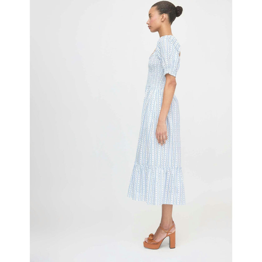 The Louisa Nap Dress - Blue Petal Stripe