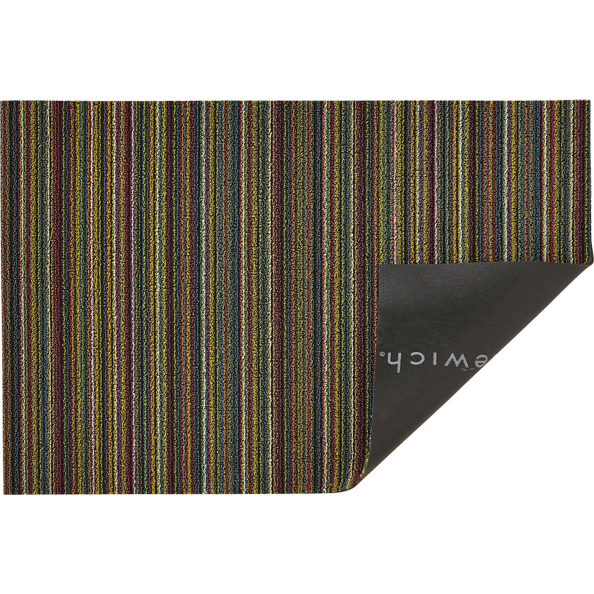 Skinny Stripe Shag Floor Mat, Multi