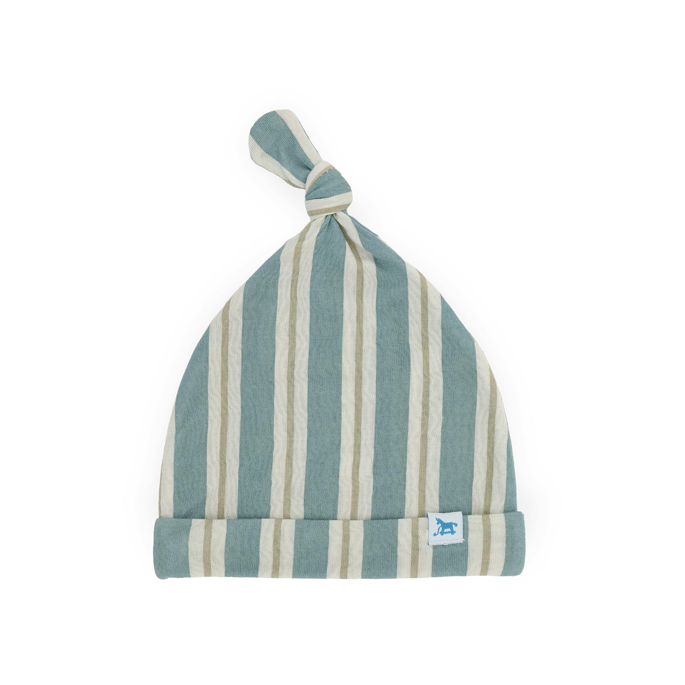 Stretch Knit Hat - Blue Vintage Stripe