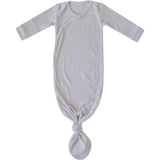 Ash Rib Knit Newborn Knotted Gown