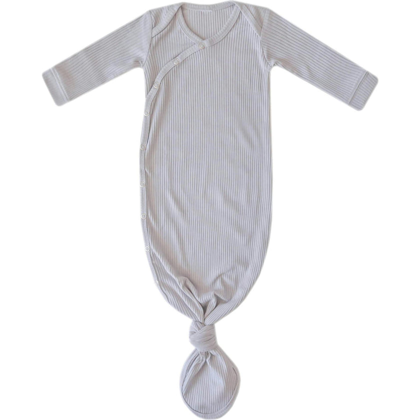 Ash Rib Knit Newborn Knotted Gown