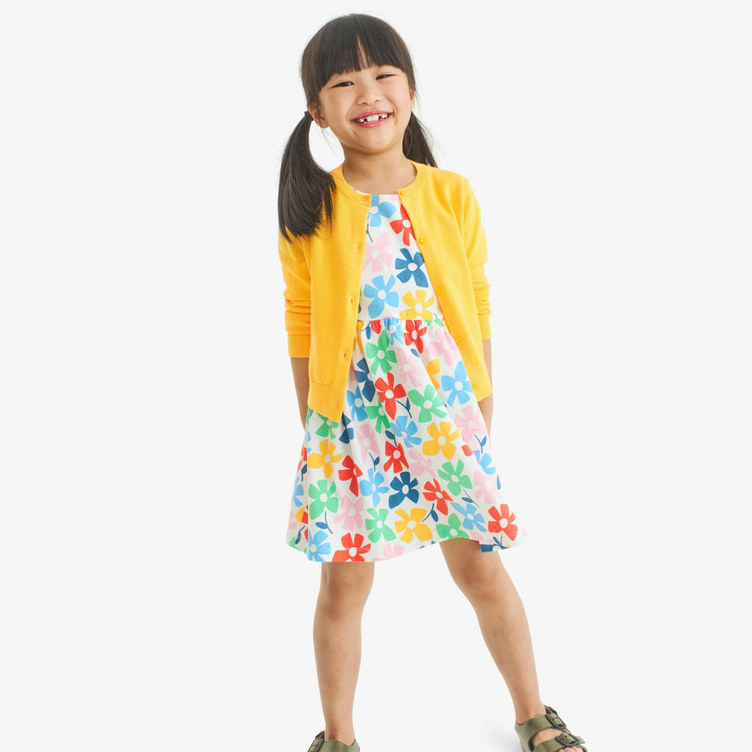 Clearance kids backyard dress in rainbow blooms