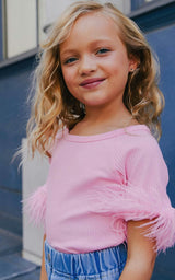 Lola Feather Raglan Sleeve Baby Tee
