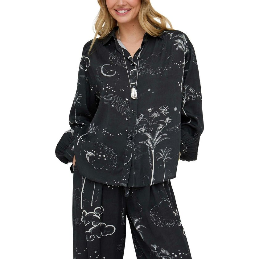 Palm Button Down Palm Print Shirt