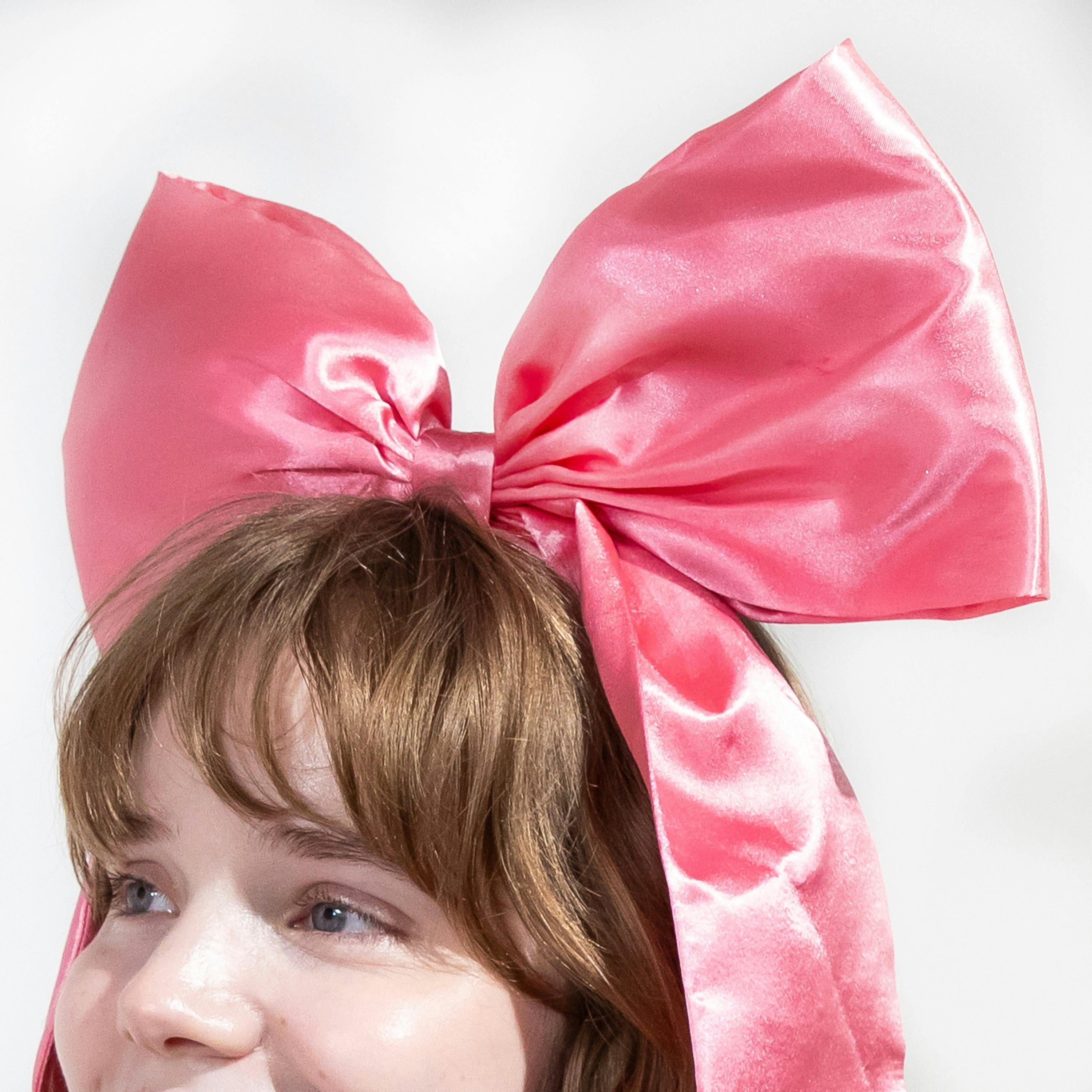 Packed Party Pink Jumbo Satin Bow Headband - Oversized Statement Bow Headband for Birthday Parties Bachelorettes Galentines and Everyday Glam, One Size