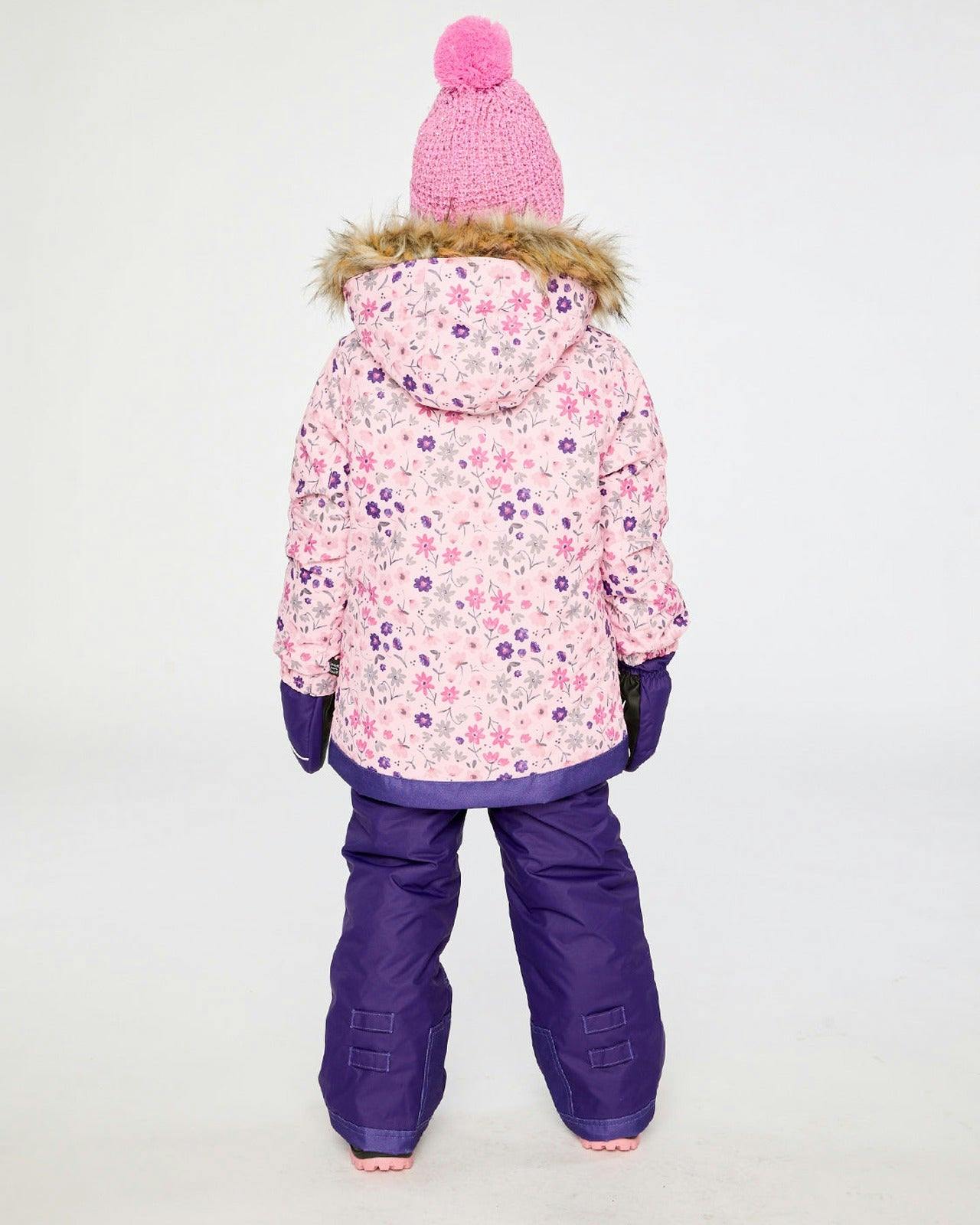 Two Piece Play Snowsuit Pink Mini Flower Print