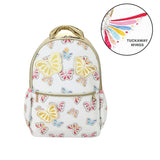 White and Gold Butterfly Backpack with Tuckaway Wings