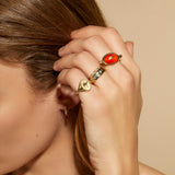 Spinning Carnelian Star Ring
