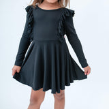 Long Sleeve Ruffle Twirl Dress