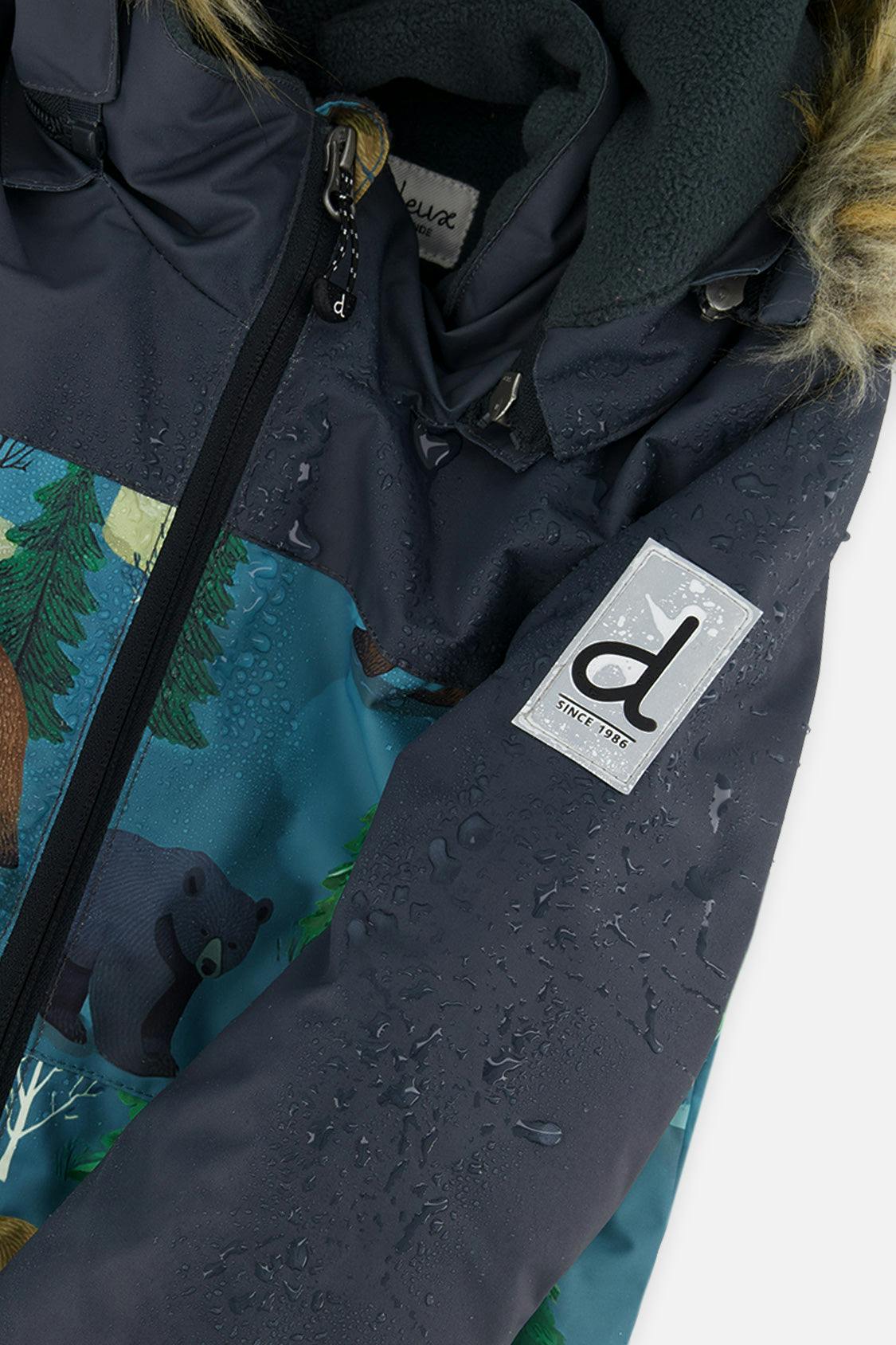 Kids One Piece Discover Snowsuit Blue Bear Print