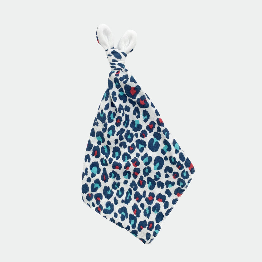 Leopard Print Double Lay Knotted Muslin Lovey