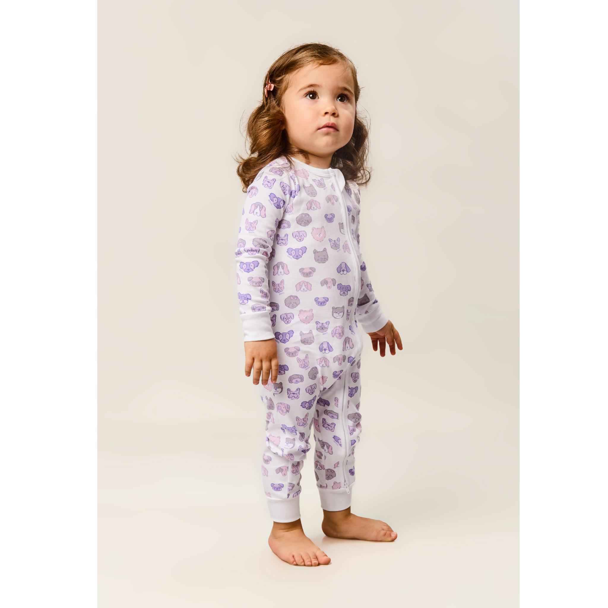 Mini Woof Squad Lilac Zip-up Bodysuit