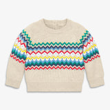 Baby sweater in rainbow fair isle