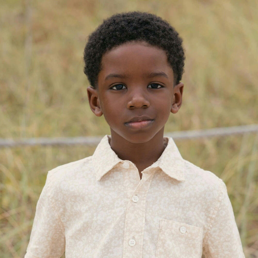 Linen Short Sleeve Shirt, Brown