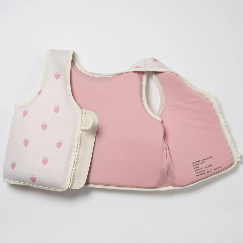 Kids Swim Vest: -6Y - Strawberry Sunshine