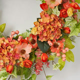Real Touch Spring Ivy with Salmon Hydrangea Wreath, Orange