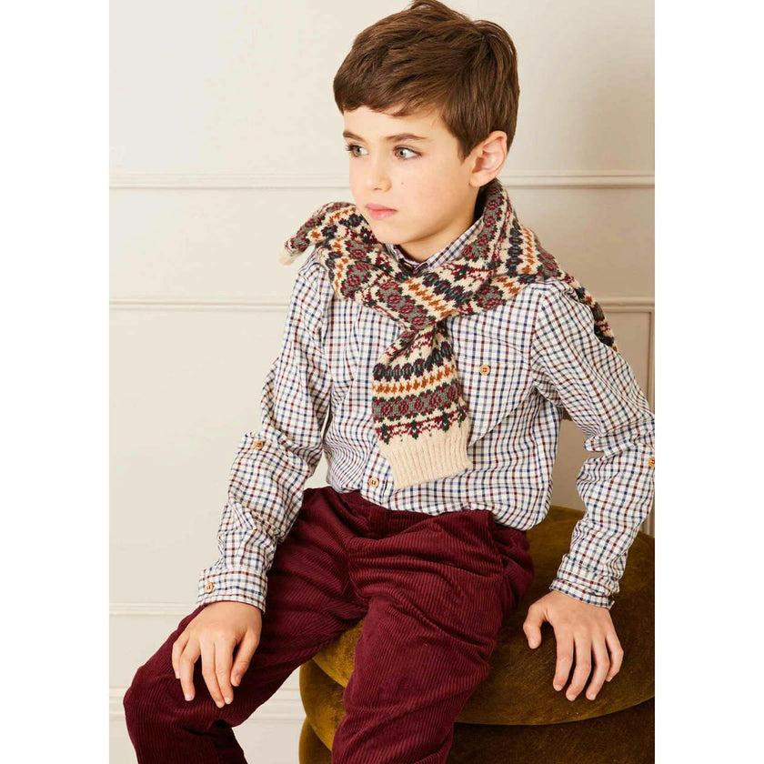 Corduroy Five Pocket Trousers in Burgundy (4-10yrs)