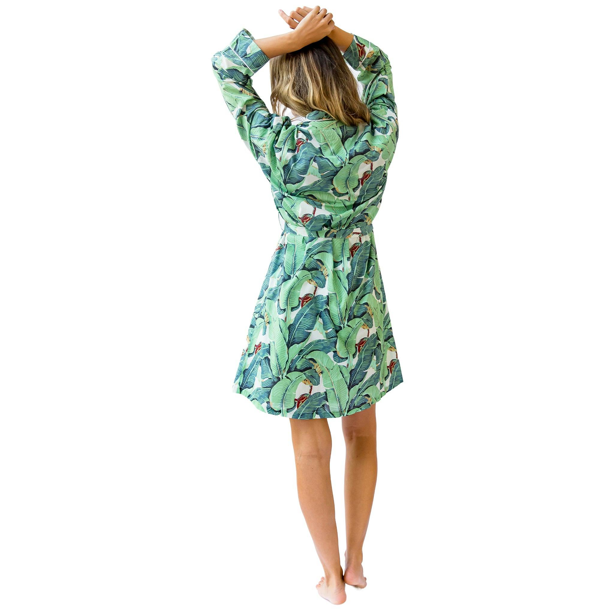 Women's Martinique® Green Banana Leaf Robe
