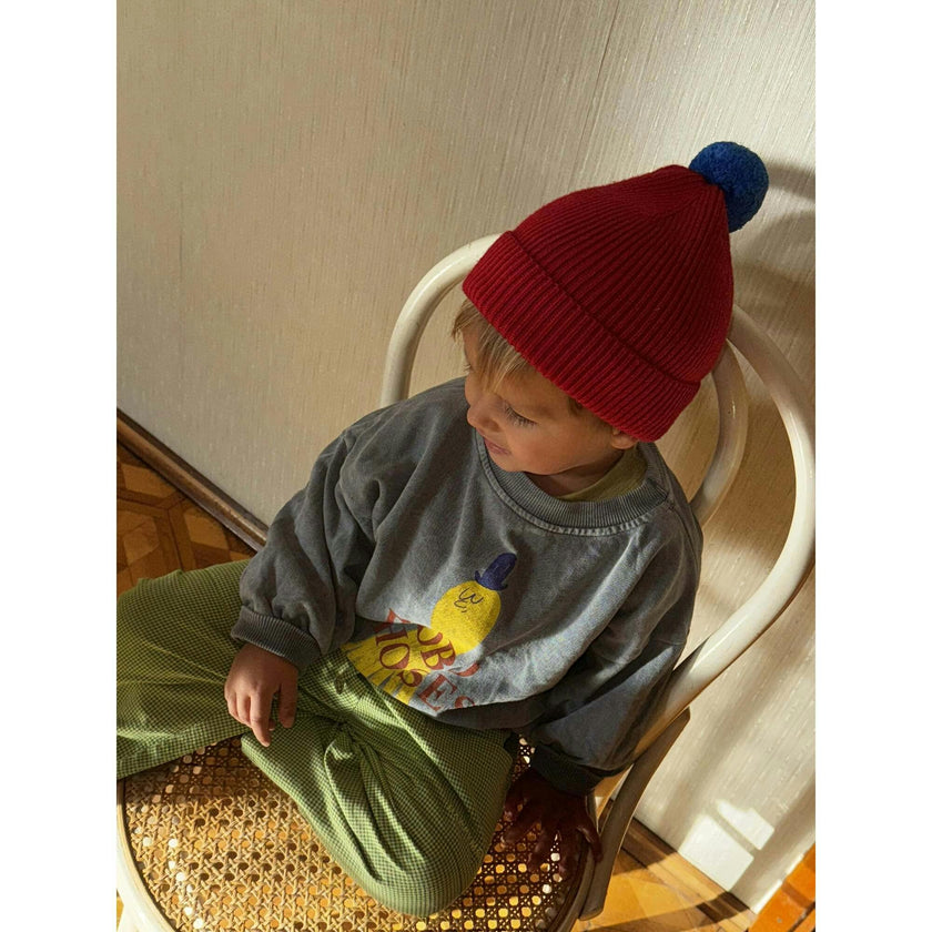 children's merino beanie - cherry pop