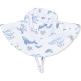 Watercolor Blue Whales - Wide Brim Sun Hat
