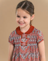 Leopolda Dress Rust Blue Liberty