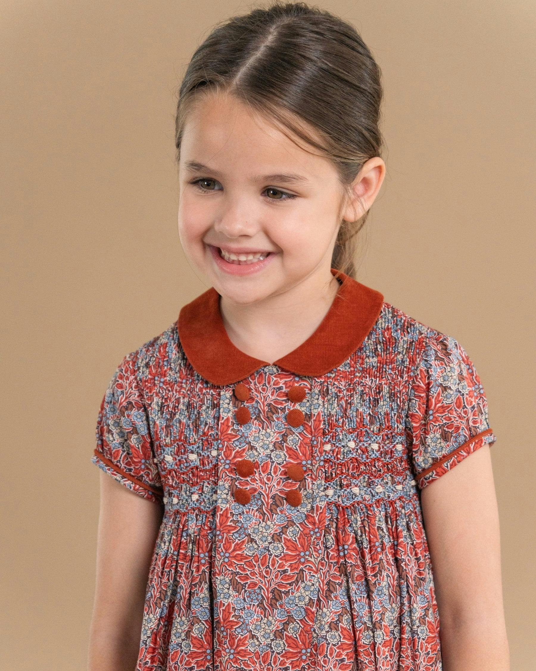 Leopolda Dress Rust Blue Liberty