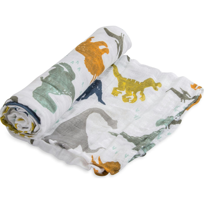 Cotton Muslin Swaddle Blanket - Dino Friends
