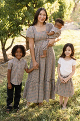 Mini Addison Skort in Chestnut Gingham
