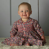 Floral Smocked Button-Front Dress & Bloomers