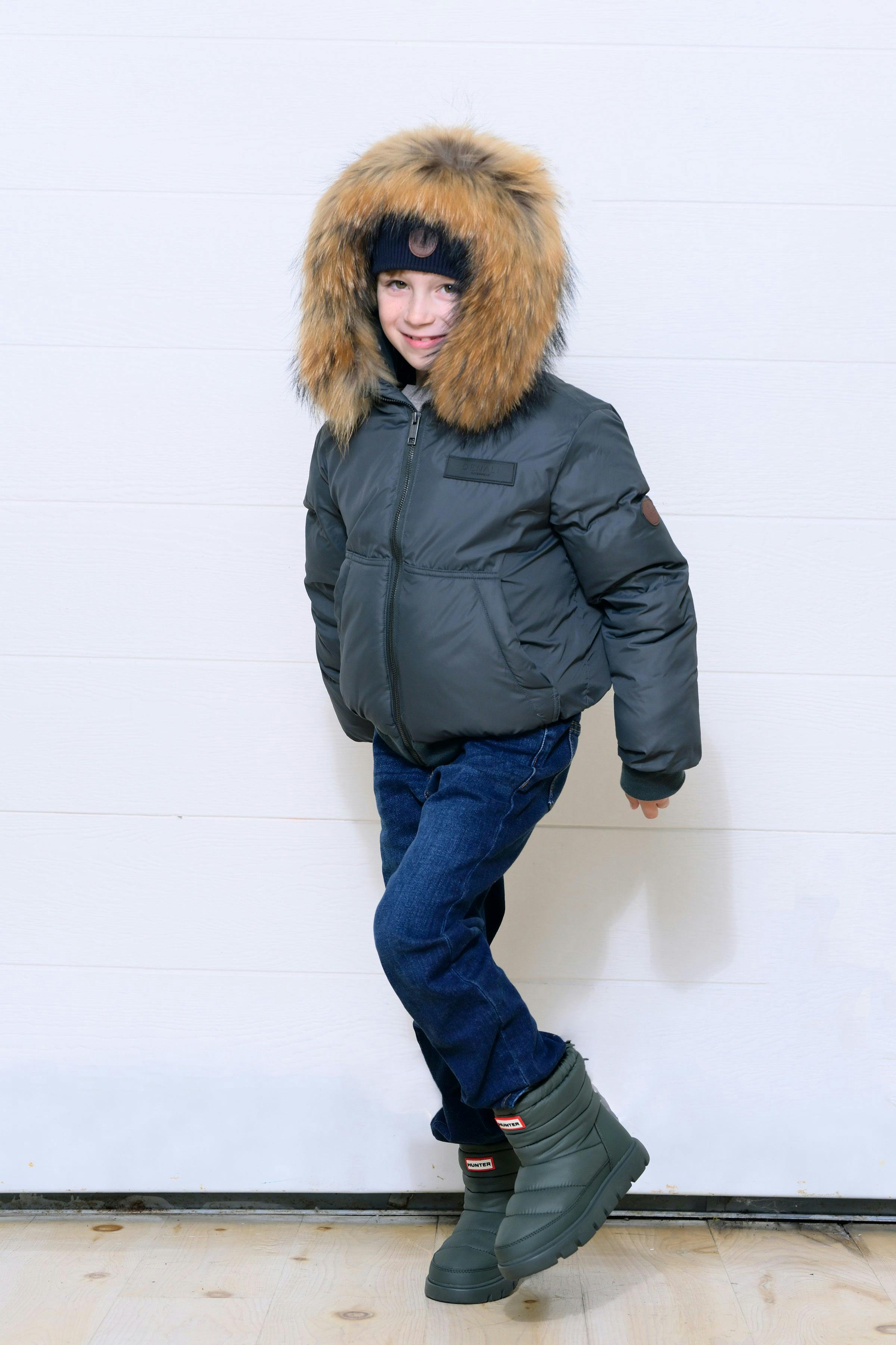 Boys Kangaroo Bomber - Pine Green