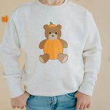 Pumpkin Teddy Bear Patch Sweatshirt