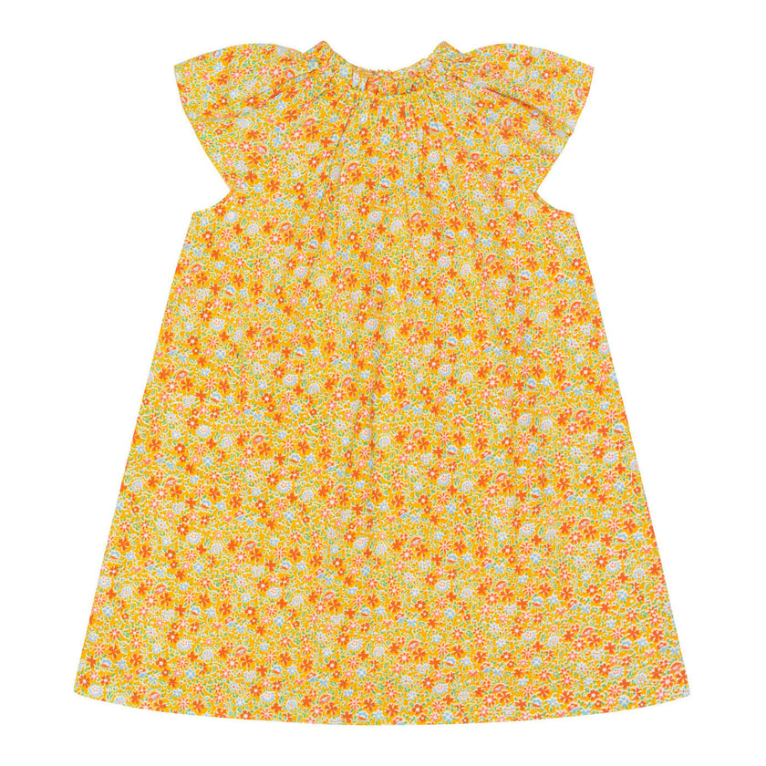 girls marigold floral shift dress