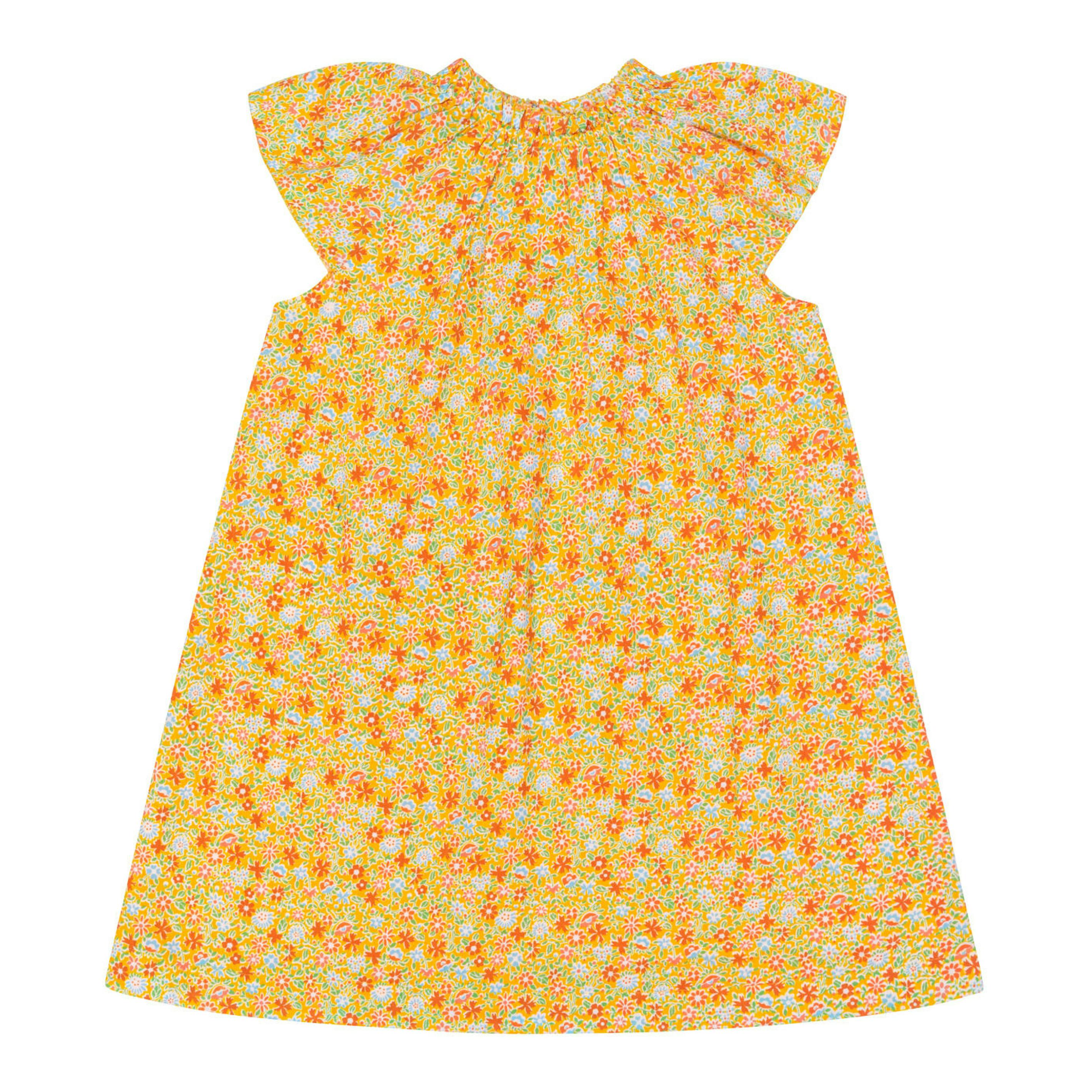 girls marigold floral shift dress