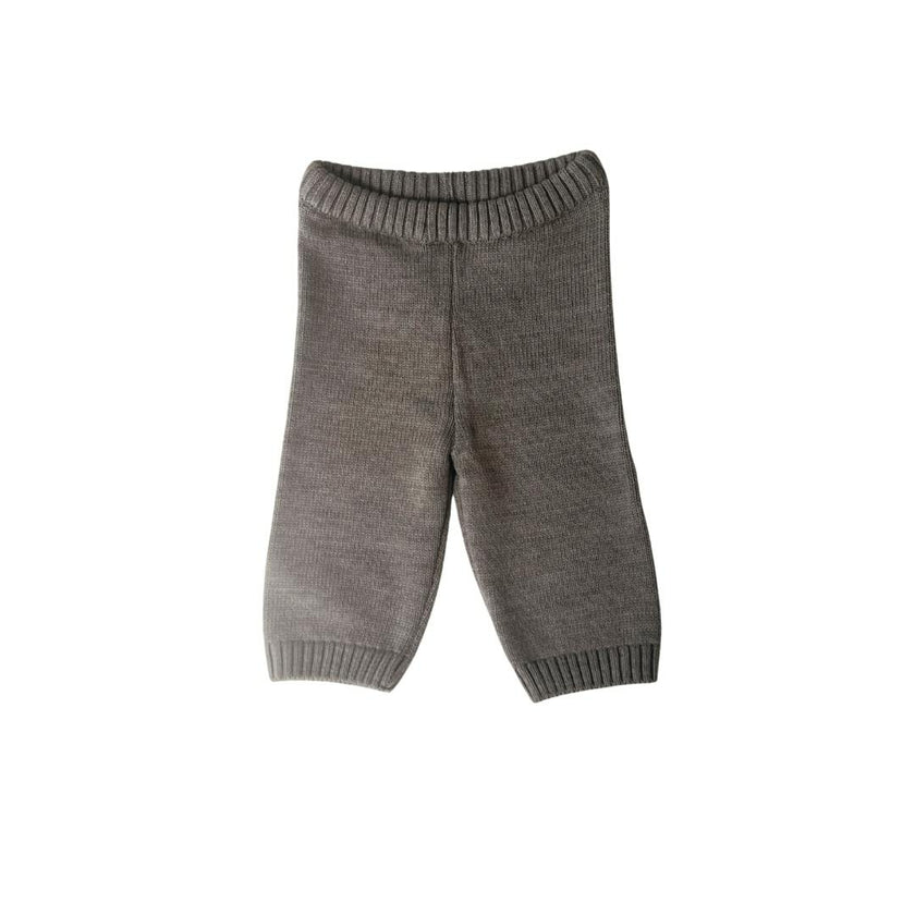 Merino Wool Joggers in Heather Brown